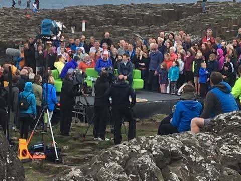 The One Show broadcasting live from the Giant's Causeway